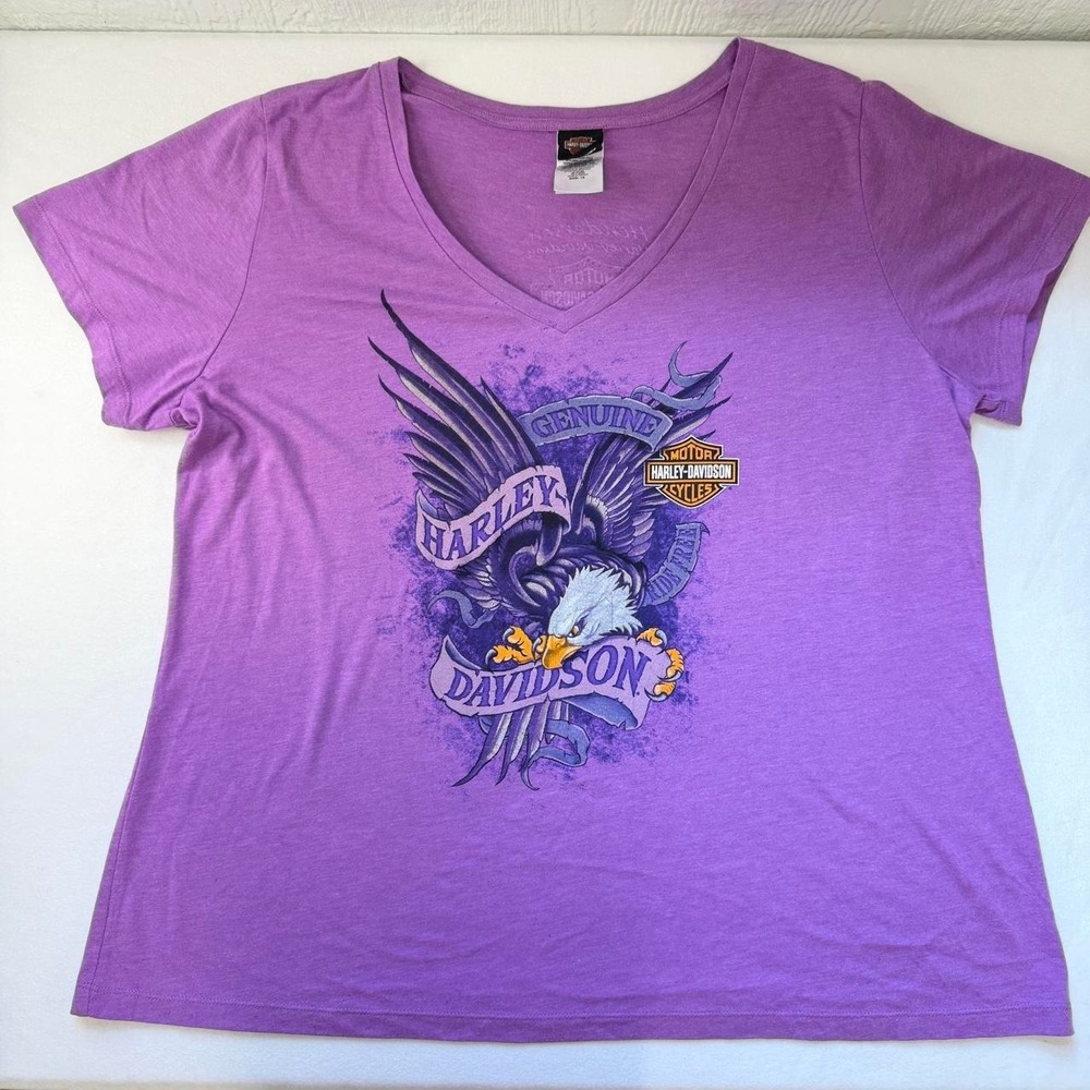 Harley Davidson Women's Purple Eagle Graphic Nevada Rhinestone XL